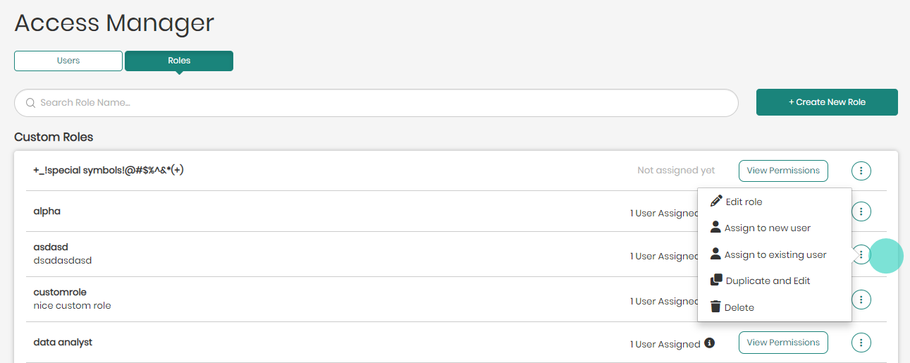 Access manager additional options