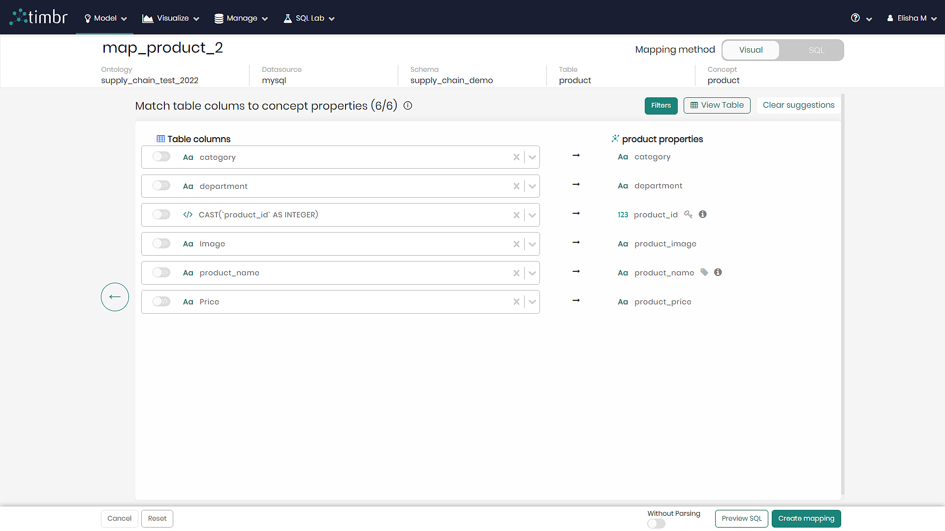 Data mapper - Property to column matching