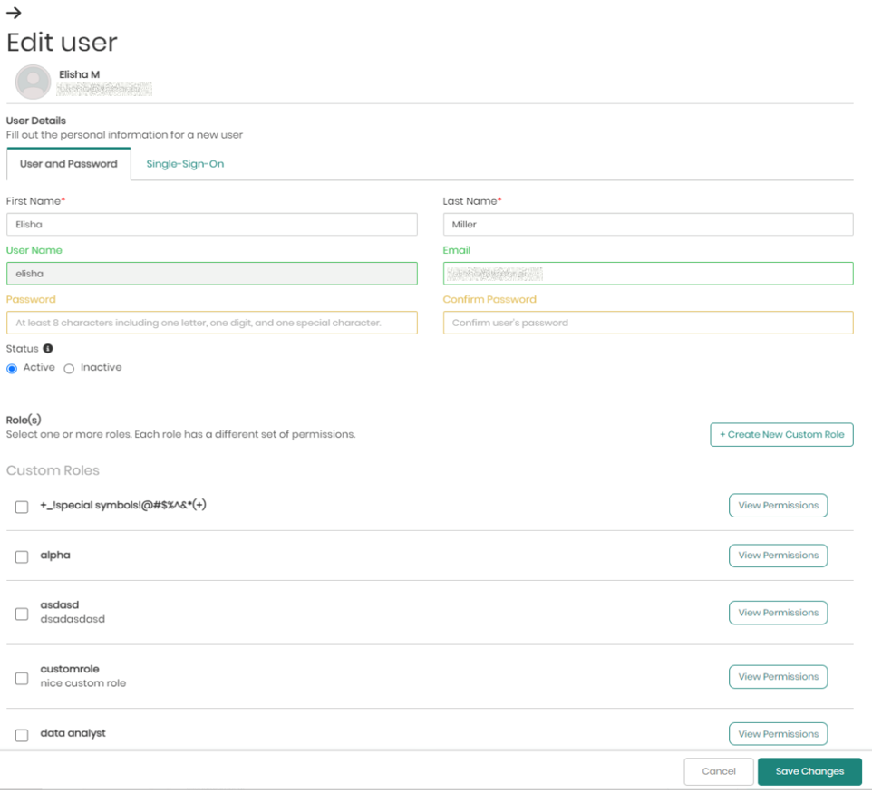 Access manager edit user
