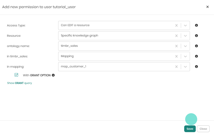 Access manager save permissions