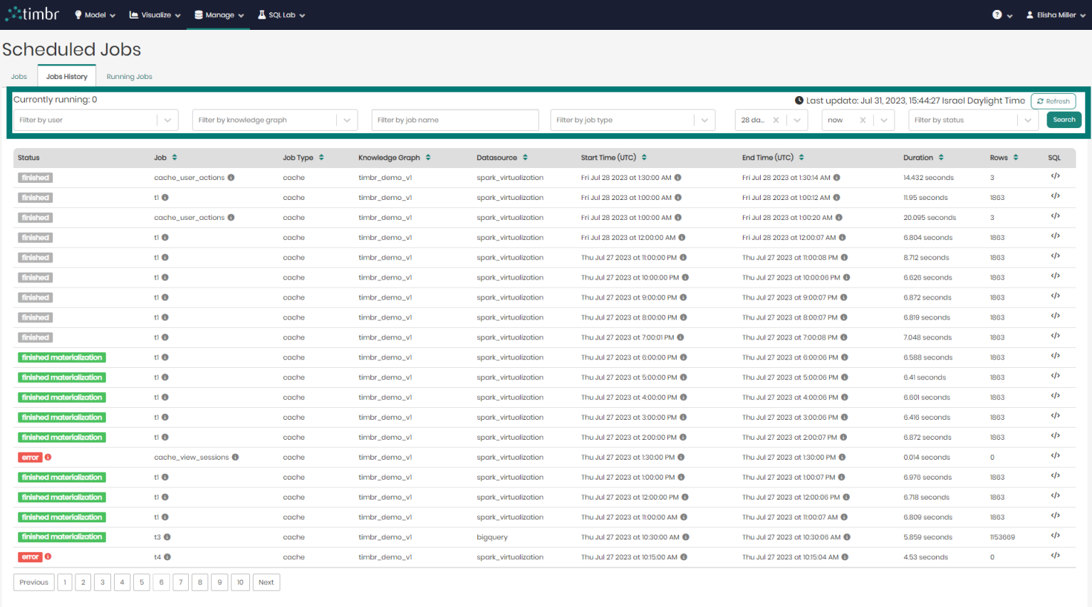 Scheduled Jobs- Filter