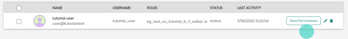 Access manager view user permissions